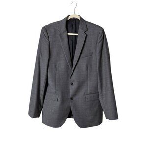 J Crew Men Thompson Wool Blazer Suit Jacket Size 40L Grey Formal Career Academia